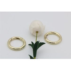 High end handbag accessories 1 inch gold metal spring ring clasps for webbing