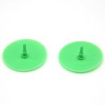 Round Shape Silicone Rubber Exhaust Valve Diaphragm Dia 24mm Shore A 50 Green