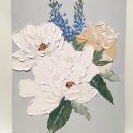 Modern Textured Canvas Oil Painting Abstract Flower Hand Painted Living Room