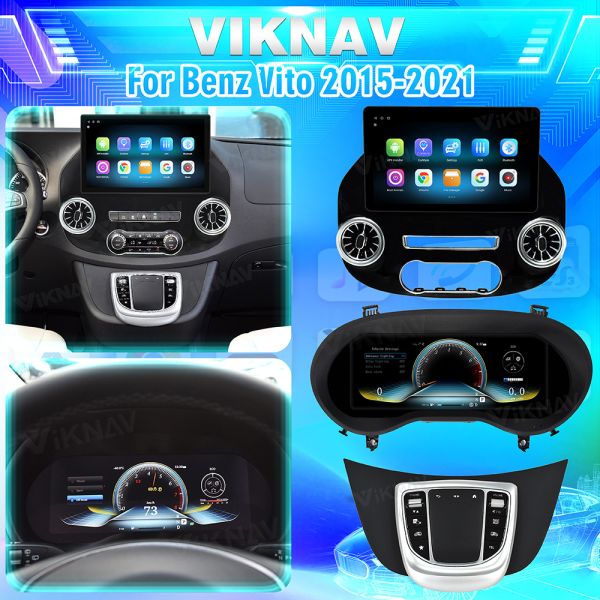 Viknav 13 Inch Android Car Radio For Benz Vito 2015-2021 (128GB Car Radio+Digital Instrument Cluster+Mouse）