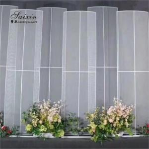 Wholesale Custom Decoration Backdrop For Wedding Tall White Net Metal Frame Stand 257CM from china suppliers
