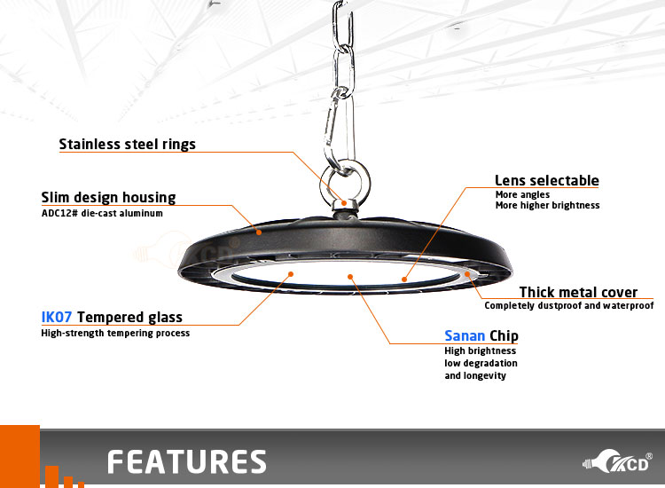 8kg Industrial LED High Bay Light 150W For Gymnasium