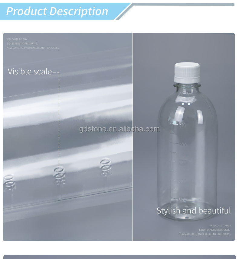 Shrink Sleeve 1000ml 500ml PET Screw Top Plastic Bottle 38g 51g
