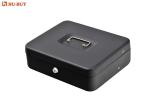 Locking Large 12 Inch Metal Cash Box With Money Tray / 4 Spring Hinged Clips