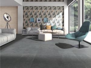 Wholesale 600x600 Matt Finish Cement Look Porcelain Tile Building Material Black Color from china suppliers