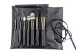 Portable Black Travel Makeup Brush Set / Eye Shadow Makeup Brushes 7 Pcs