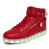 Ladies Red High Top Light Up Shoes , Breathable Custom Led Shoes For Girls for sale