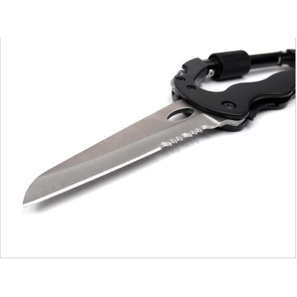 Outdoor Multifunction Folding Carabiner Knife Cutting Tool