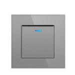 Wall Press Rocker Switch Tempered Glass Panel Embedded Single Control Warping