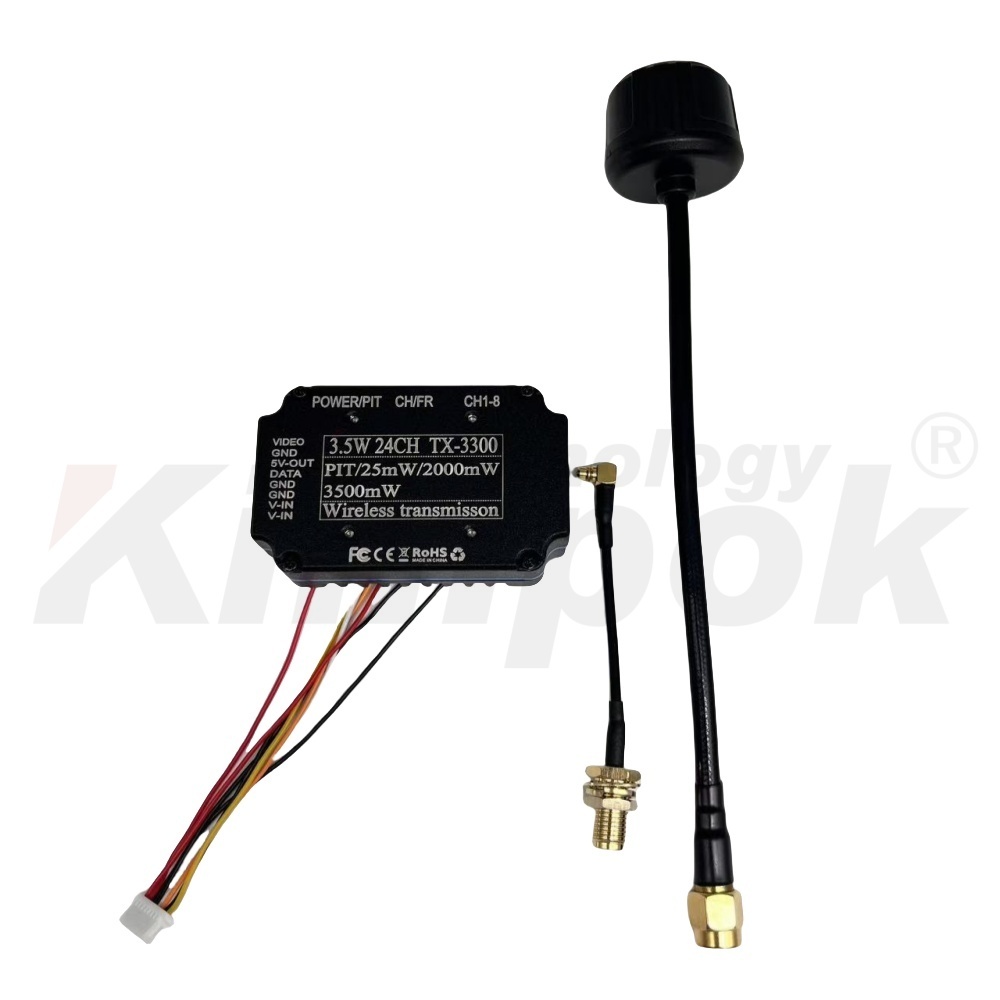 3.3GHz 3.5W 24CH Ultra-Light FPV Analog Video Transmitter 24.5g for Drone Racing