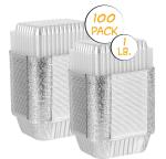Hotsale Food Grade Custom Logo Rectangle Aluminum Takeaway Foil Food Containers