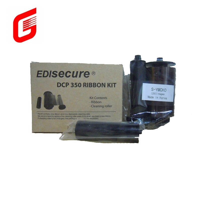 Original DIC10580 YMCKO Color Ribbon Kit 250 Images per Roll for DCP 350 ID Card Printer
