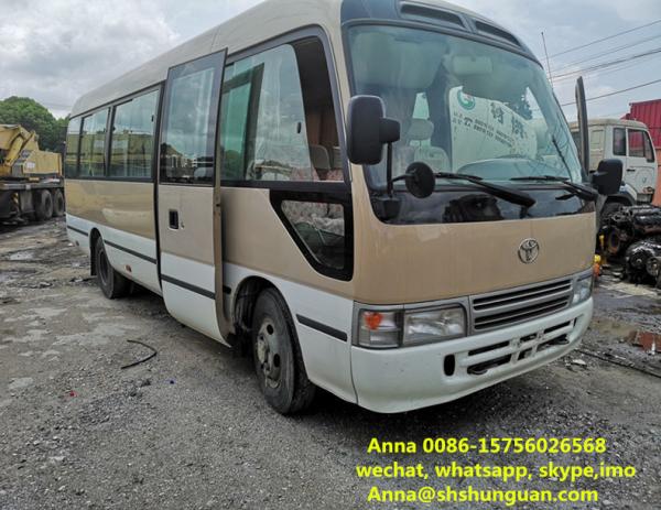 26 - 30 Seats 2015 Mini Used Coaster Bus 6620 * 2240 * 3020 Mm Manual Transmissi