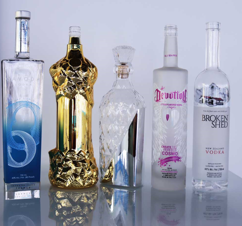 1000ml Luxury Spirits Bottle Decal Frosted Decorative Glass Bottles