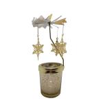 Metal Candle Holders Christmas Snowflake Tealight Holders Spinning Rotating
