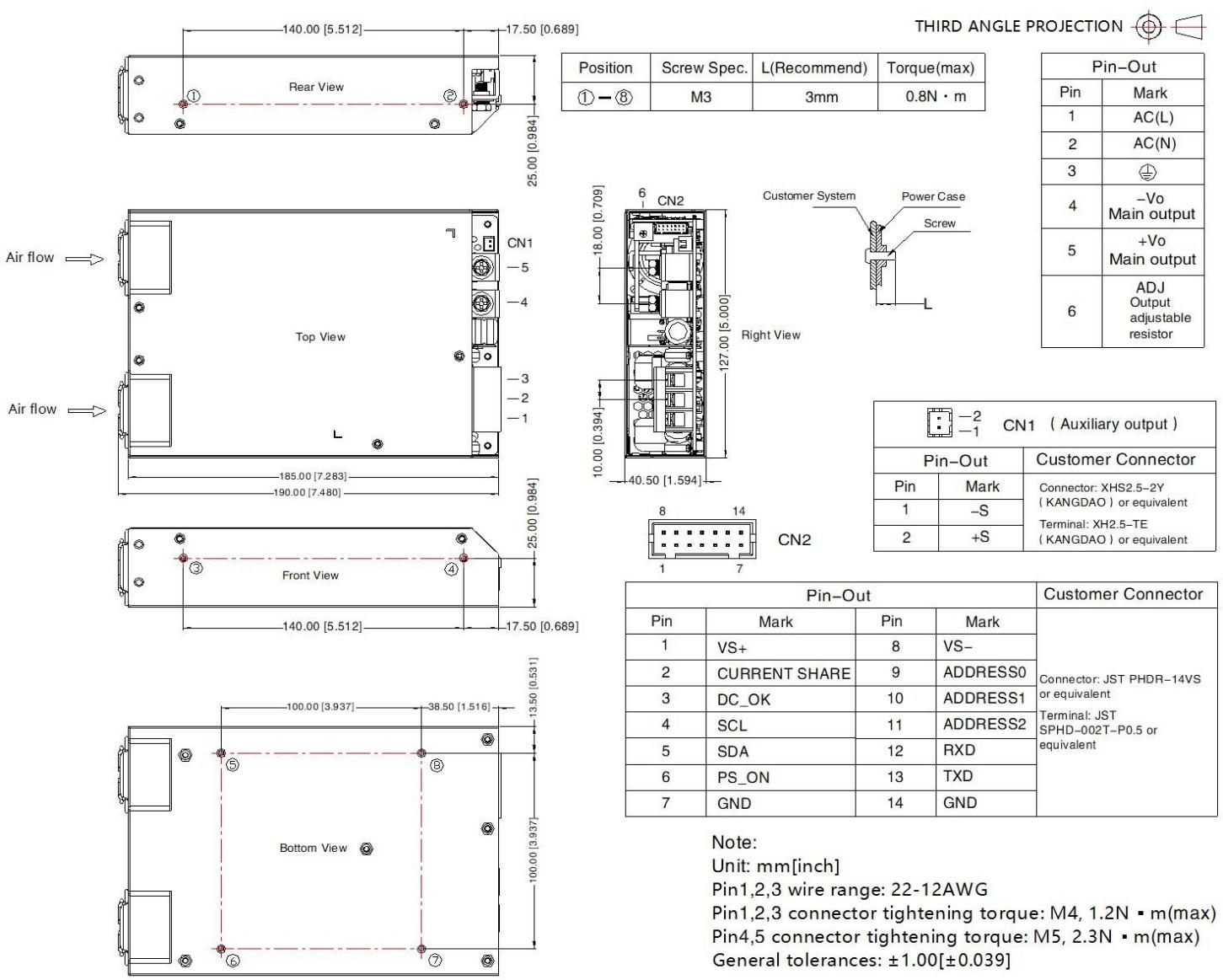 1000W Switching AC DC Enclosed Power Supply 36V 27V Dual Use Of Same Terminal