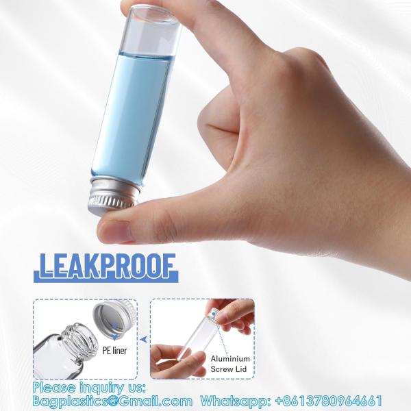 Glass Bottles with Aluminum Cap, Glass Jars Small Storage Bottle Glass Vials,