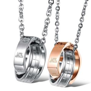 Wholesale New Fashion Tagor Jewelry 316L Stainless Steel couple Pendant Necklace TYGN075 from china suppliers
