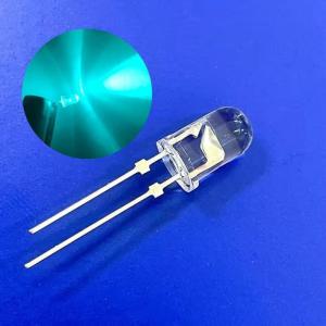 Wholesale 5mm 45deg 500nm Bluish Green Color 15000mcd Stopper Pins Clear Round Head F5 Diode from china suppliers