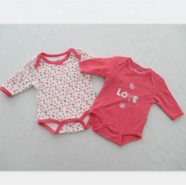 Cotton Cute Interlock Baby Body Sets Baby Footed Rompers All Over Print Solid