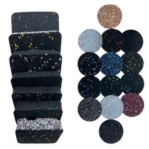 Wholesale Sample Free Color Fleck Rubber Gym Equipment Mats 1mx1m 50cmx50cm 15-50mm for Playground from china suppliers