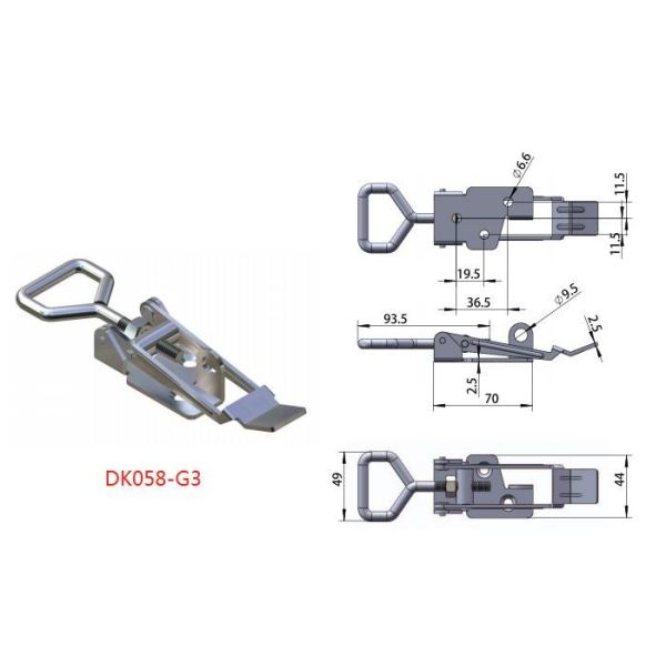 304 Stainless Steel Adjustable Draw Latch Anti Erosion For Box Cabinet