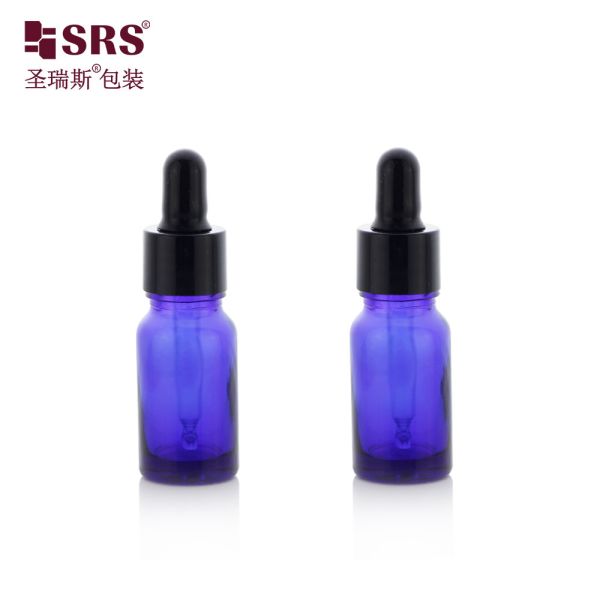 D001-20ml Empty Green Glass Bottle Container With Black Plastic Dropper Cap Glass Pipette For Hair Oil Essential Oil