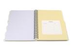 Metal Spiral Presentation Book B5 Diecutting Wood Grain Hard Cover With Index