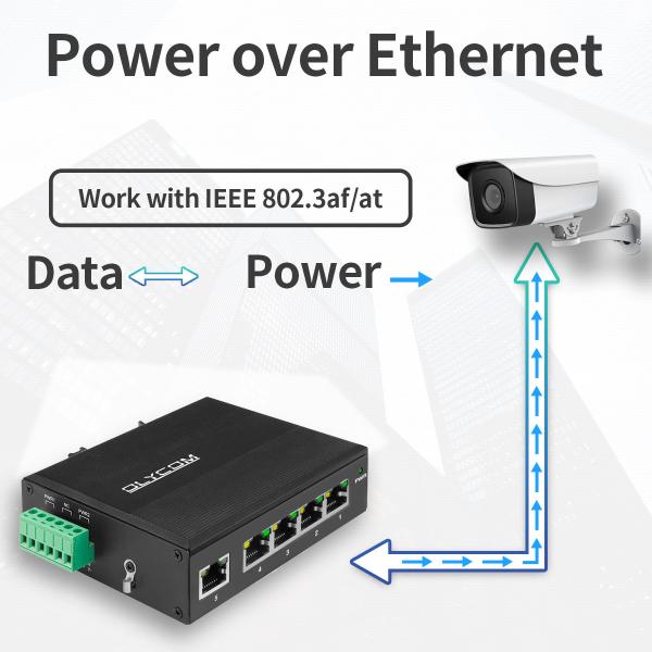 Unmanaged Poe Switch 5 Port Industrial Din Rail Poe Switch Poe Passthrough