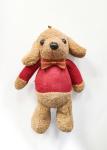 Brown Cute Dog Plush , Vivid Red Cloth Dog Stuffed Animals 20CM Height