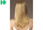 Blonde Color Hair Beautiful Girl Wear Synthetic Clip In Hair Extension Popular