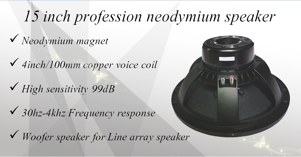 100mm Voice Coil 600W RMS 4kHz 15" High SPL Speakers