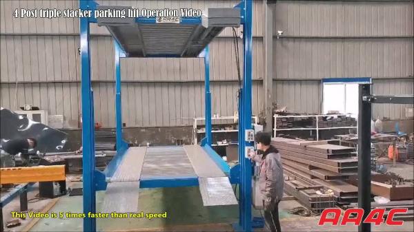 AA4C 4 post triple stacker car parking lift car elevator high rise 4 post