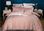 Pink Modern Design Duvet Covers , Embroidered 4 Pcs Geometric Duvet Cover