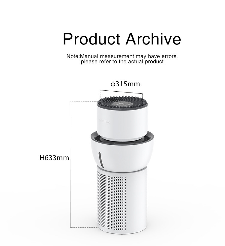 ROHS White Humidifier Air Purifier 3 In1 HEPA Filter 1000 Sq Ft