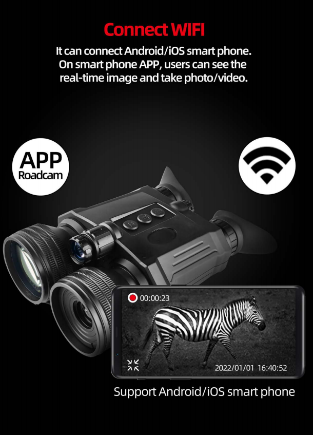 Night Vision Optic Binoculars with 6-36x50 LRF QHD Digital and Built-in Laser Rangefinder