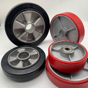 Wholesale 450-850kg Loaded Capacity Polyurethane Casters with Total Lock Brake Type and PU Iron Wheel Material from china suppliers