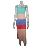 Knitted Women's Beachwear Dresses 112cm Multicolor Stitching