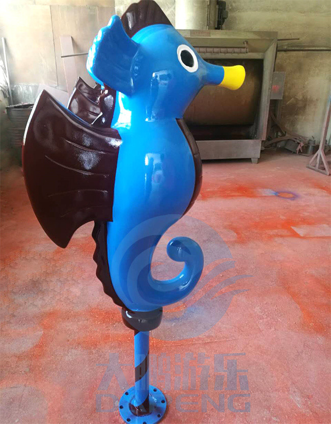 Water Theme Park Equipment, Fiberglass Water Play Seahorse Spray For Kids