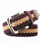 Alloy Buckle Braided Stretch Belt 125cm Mens Woven Elastic Belt