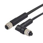 M5 Automation Connector Female 4pins Straight Molded Cable To Right Angle