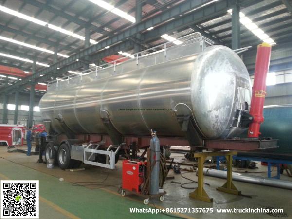 Aluminum Alloy Wheat Flour Bulk Tanker with Tipping Hydraulic Cylinder (6000USG
