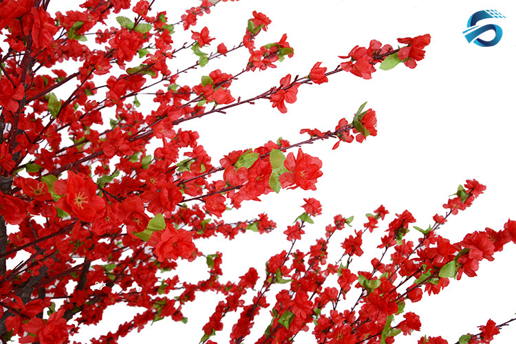 2 Meter Artificial Peach Blossom Tree Fiberglass Column For Wedding