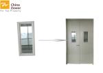 Various Colors Powder Coating Finish Prehung Steel Fire Safety Door With Vision