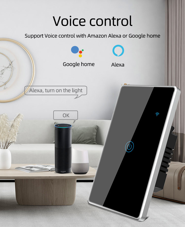 Smart Home Tuya Smart Wifi Switch For Us Standard 3 Gang Metal Bezel App Remote Schedule Voice Control