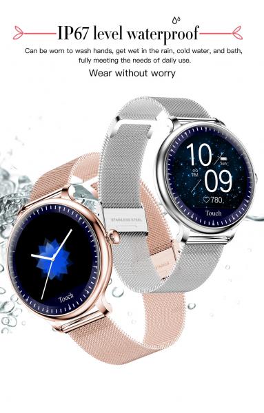 Conitnuous Heart Rate Monitor IP67 Women Bluetooth Watch