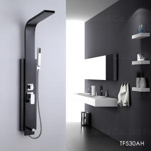 Wholesale Shower Panel Wall Mounted Thermostatic Black Spa Rainfall Bath Stainless Steel from china suppliers