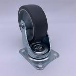 Grey TPR Tread Plain Bearing Swivel Plate Caster 1.5 Inch
