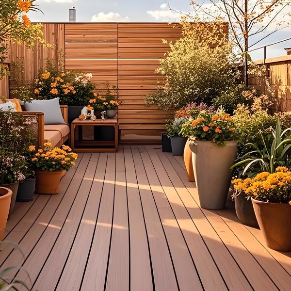 Manufacturer wood color Aluminum Alloy Floor Coated with TPE for your yard