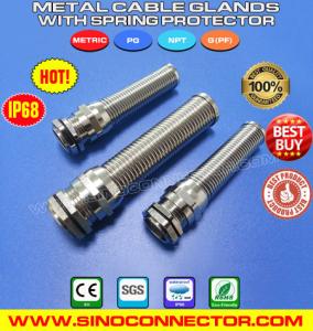 Wholesale IP68 Liquid Tight Metal (Brass) Strain Relief Cable Glands with Spiral Flex Protector from china suppliers